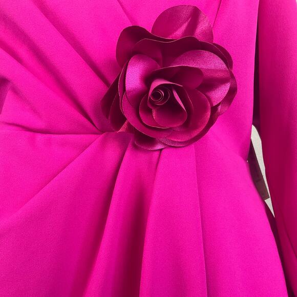 Eliza J Pink Long Sleeve Tuxedo Mini Sheath Size 20W Mini V-Neck Wrap - Picture 8 of 15